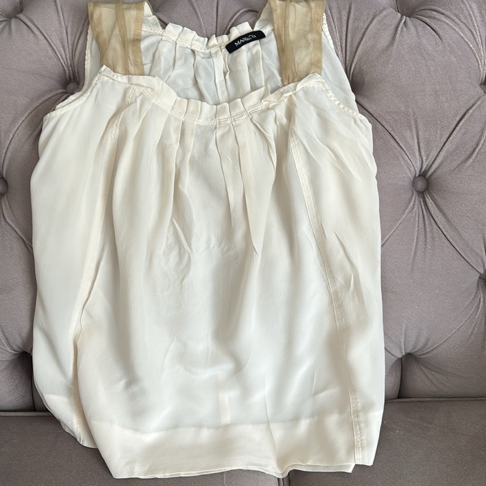 Max & Co. Cream Sleeveless 100% Silk Blouse